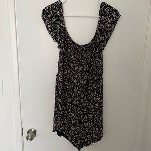 Black floral romper